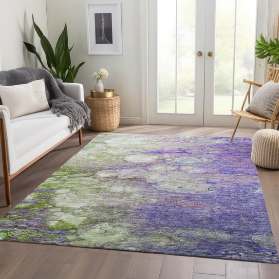 Addison Rugs Chantille Indoor/Outdoor Transitional Abstract Purple Washable Rectangle Rug, 5' x 7'6"