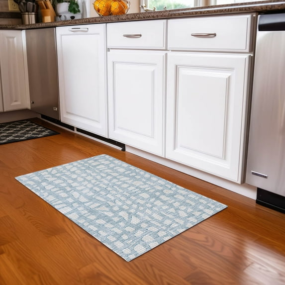 Addison Rugs Chantille Indoor/Outdoor Transitional Squares Sky Washable Rectangle Rug, 1'8" x 2'6"