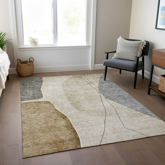 Addison Rugs Chantille Indoor/Outdoor Transitional Modern Taupe Washable Rectangle Rug, 3' x 5'