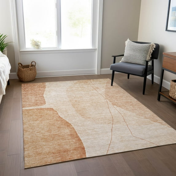 Addison Rugs Chantille Indoor/Outdoor Transitional Modern Terracotta Washable Rectangle Rug, 9' x 12'