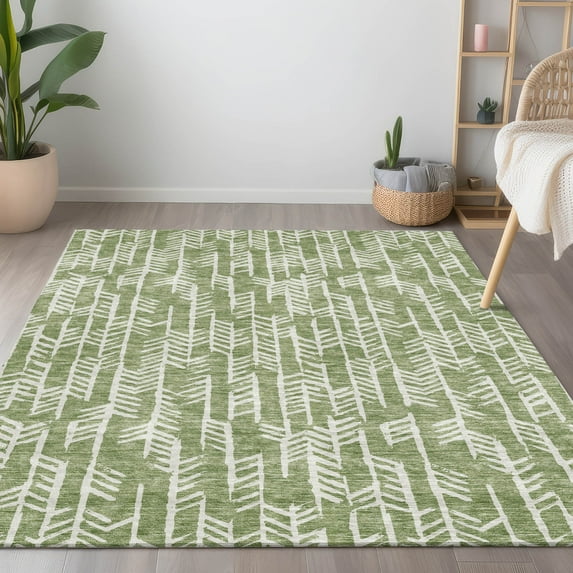 Addison Rugs Chantille Indoor/Outdoor Transitional Arrows Green Washable Rectangle Rug, 3' x 5'