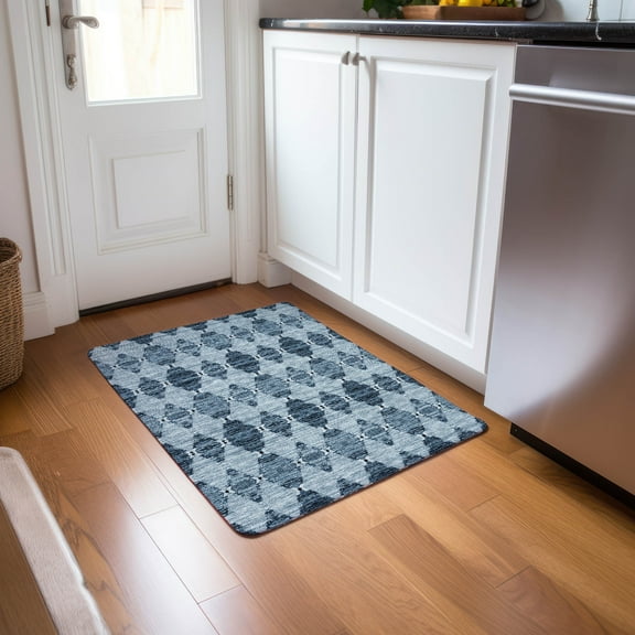 Addison Rugs Chantille Indoor/Outdoor Transitional Moroccan Blue Washable Rectangle Rug, 1'8" x 2'6"
