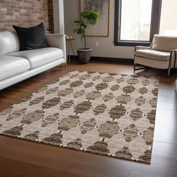 Addison Rugs Chantille Indoor/Outdoor Transitional Moroccan Mocha Washable Rectangle Rug, 9' x 12'