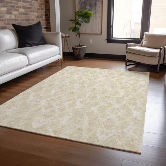 Addison Rugs Chantille Indoor/Outdoor Traditional Diamond Beige Washable Rectangle Rug, 8' x 10'