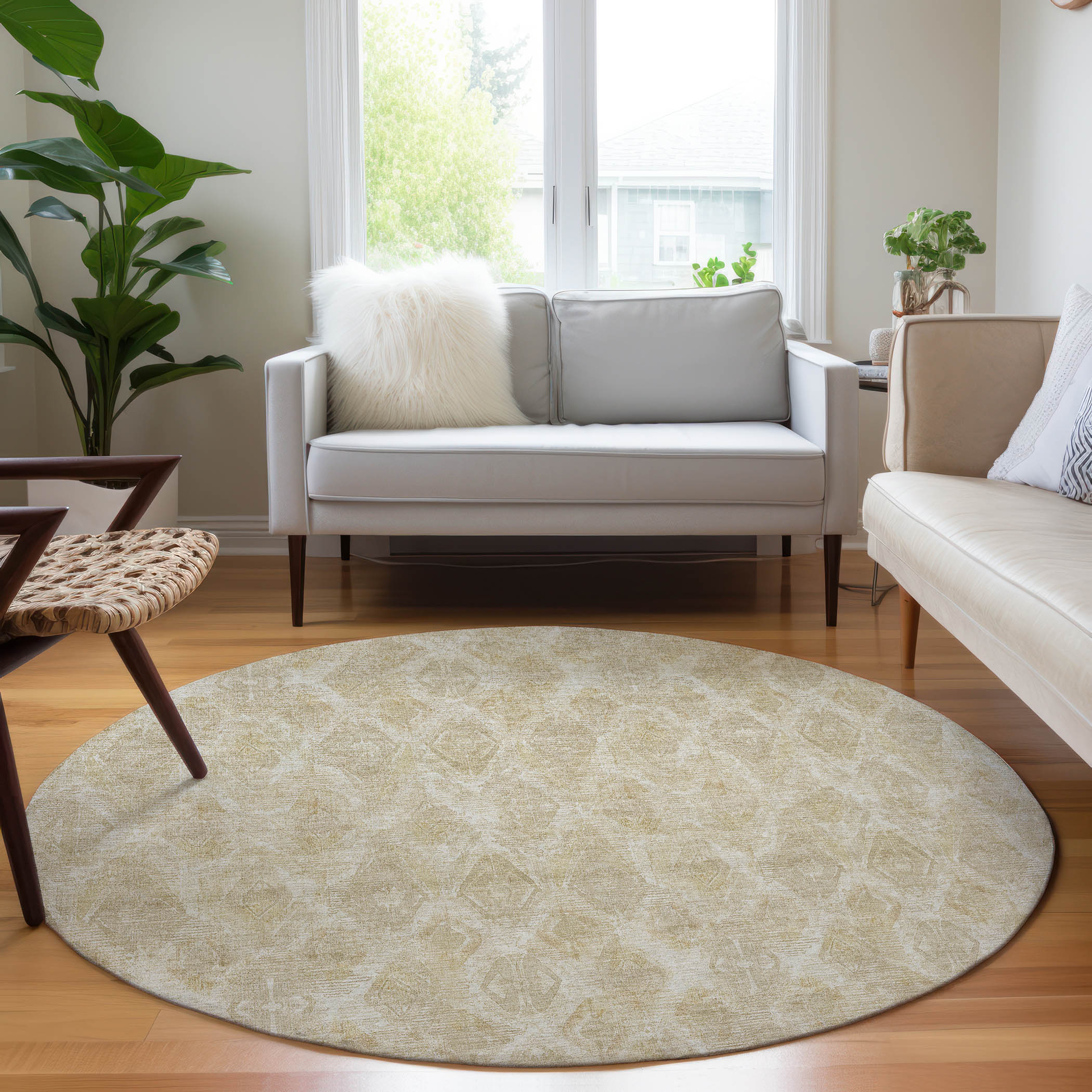 Addison Rugs Chantille Indoor/Outdoor Traditional Diamond Beige ...