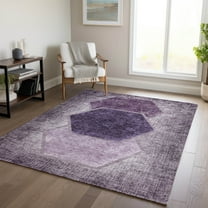 Addison Rugs Chantille Indoor/Outdoor Transitional Geometric Eggplant Washable Rectangle Rug, 10' x 14'