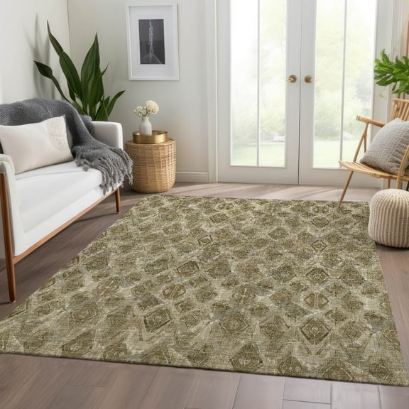 Addison Rugs Chantille Indoor/Outdoor Traditional Diamond Mocha Washable Rectangle Rug, 2'6" x 3'10"