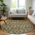 thumbnail image 1 of Addison Rugs Chantille Indoor/Outdoor Traditional Diamond Mocha Washable Round Rug, 8' x 8', 1 of 6