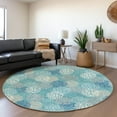 thumbnail image 1 of Addison Rugs Chantille Indoor/Outdoor Transitional Circles Teal Washable Round Rug, 8' x 8', 1 of 6