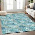 thumbnail image 1 of Addison Rugs Chantille Indoor/Outdoor Transitional Circles Teal Washable Rectangle Rug, 9' x 12', 1 of 6