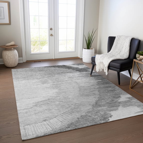 Addison Rugs Chantille Indoor/Outdoor Transitional Spiral Gray Washable Rectangle Rug, 2'6" x 3'10"