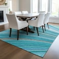 thumbnail image 1 of Addison Rugs Chantille Indoor/Outdoor Transitional Waves Teal Washable Rectangle Rug, 3' x 5', 1 of 6