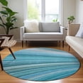 thumbnail image 1 of Addison Rugs Chantille Indoor/Outdoor Transitional Waves Teal Washable Round Rug, 8' x 8', 1 of 6