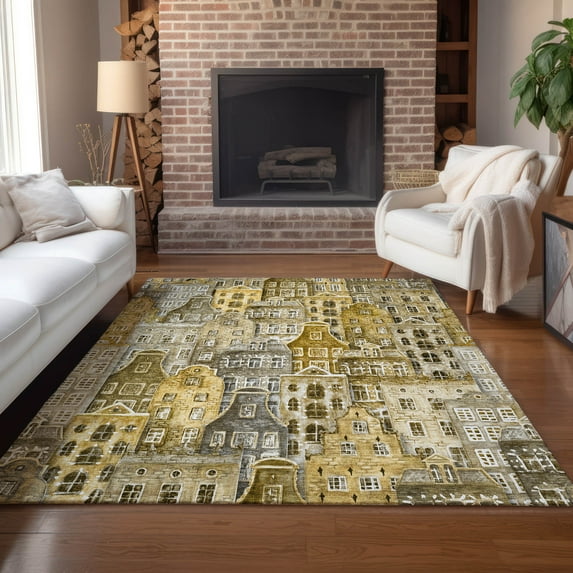 Addison Rugs Chantille Indoor/Outdoor Transitional Novelty Brown Washable Rectangle Rug, 10' x 14'