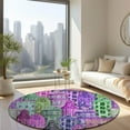 thumbnail image 1 of Addison Rugs Chantille Indoor/Outdoor Transitional Novelty Purple Washable Round Rug, 8' x 8', 1 of 6