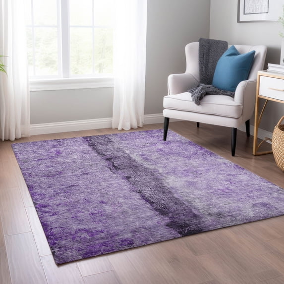 Addison Rugs Chantille Indoor/Outdoor Transitional Modern Purple Washable Rectangle Rug, 5' x 7'6"