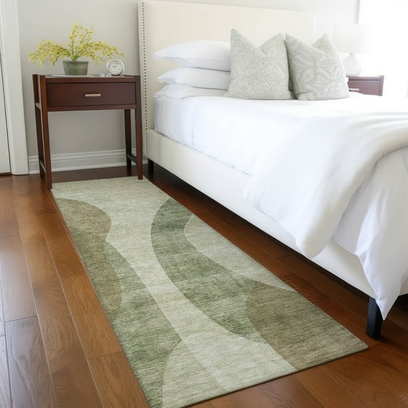 Addison Rugs Chantille Indoor/Outdoor Transitional Art Deco Beige Washable Runner Rug, 2'3" x 7'6"