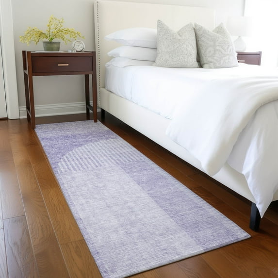 Addison Rugs Chantille Indoor/Outdoor Transitional Art Deco Lavender Washable Runner Rug, 2'3" x 7'6"