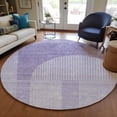 thumbnail image 1 of Addison Rugs Chantille Indoor/Outdoor Transitional Art Deco Lavender Washable Round Rug, 8' x 8', 1 of 5