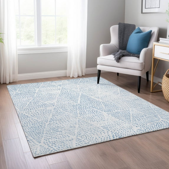 Addison Rugs Chantille Indoor/Outdoor Transitional Diamond Denim Washable Rectangle Rug, 3' x 5'