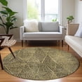thumbnail image 1 of Addison Rugs Chantille Indoor/Outdoor Transitional Diamond Gold Washable Round Rug, 8' x 8', 1 of 6