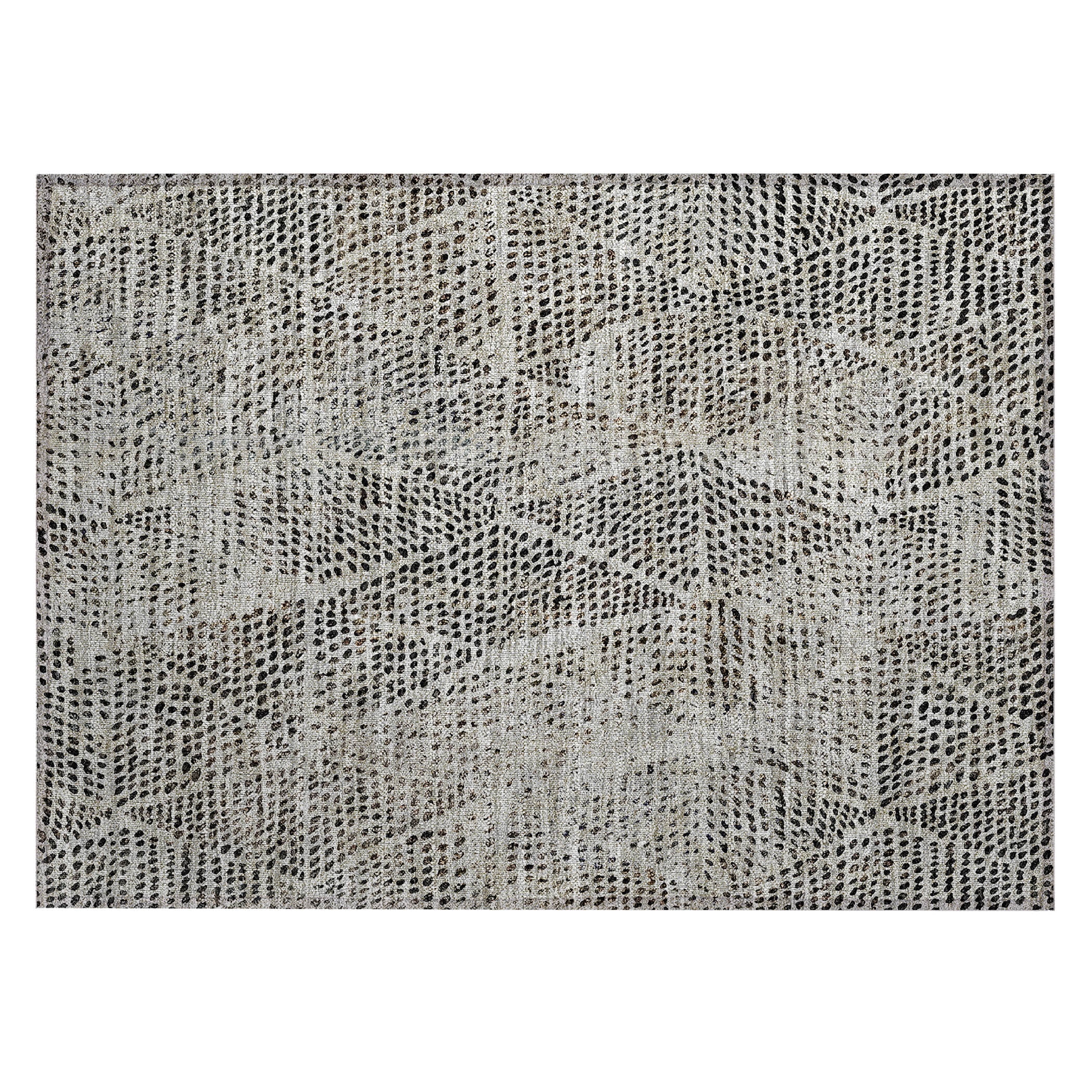 Gray Diamond Pattern Machine Washable Rectangular Rug