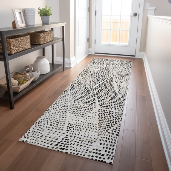 Addison Rugs Chantille Indoor/Outdoor Transitional Diamond Ivory Washable Runner Rug, 2'3" x 7'6"