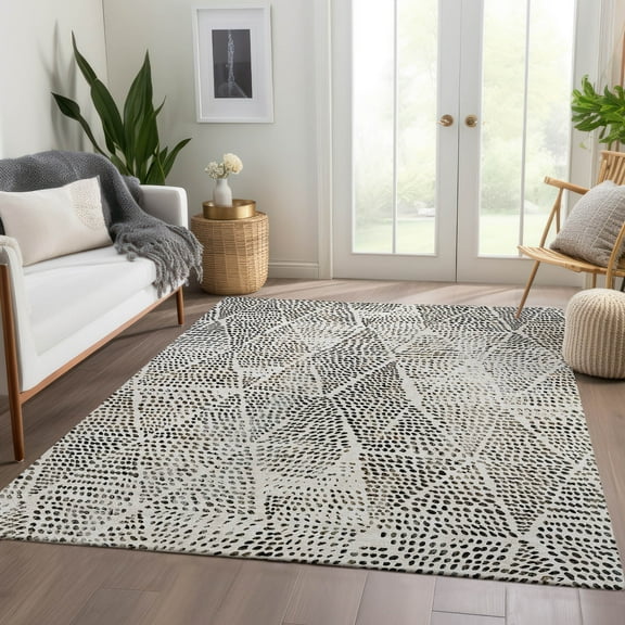 Addison Rugs Chantille Indoor/Outdoor Transitional Diamond Ivory Washable Rectangle Rug, 2'6" x 3'10"
