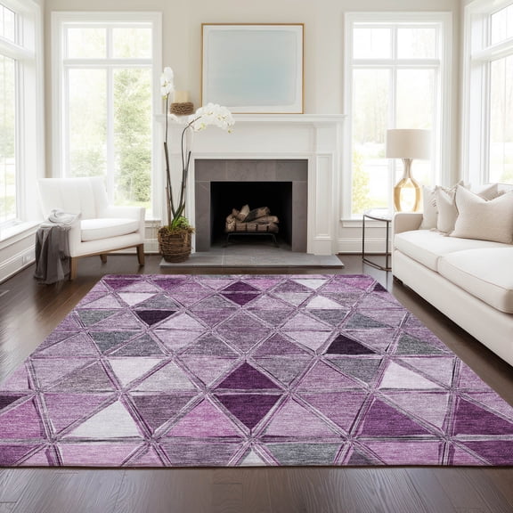 Addison Rugs Chantille Indoor/Outdoor Transitional Geometric Merlot Washable Rectangle Rug, 5' x 7'6"