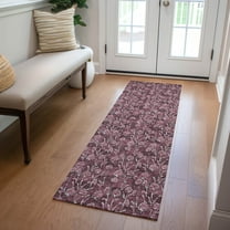Addison Rugs Chantille Indoor/Outdoor Transitional Floral Merlot Washable Runner Rug, 2'3" x 7'6"