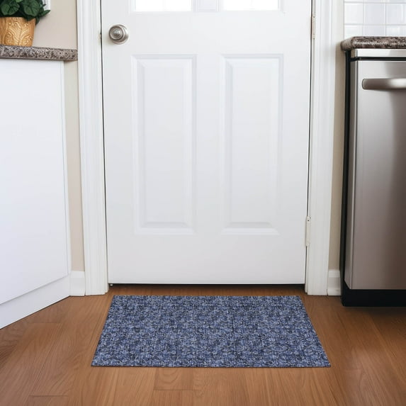 Addison Rugs Chantille Indoor/Outdoor Transitional Floral Navy Washable Rectangle Rug, 1'8" x 2'6"