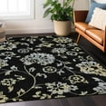 thumbnail image 1 of Addison Rugs Chantille Indoor/Outdoor Transitional Floral Black Washable Rectangle Rug, 2'6" x 3'10", 1 of 6