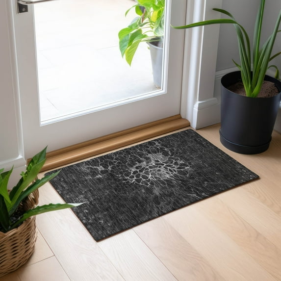 Addison Rugs Chantille Indoor/Outdoor Transitional Modern Charcoal Washable Rectangle Rug, 1'8" x 2'6"