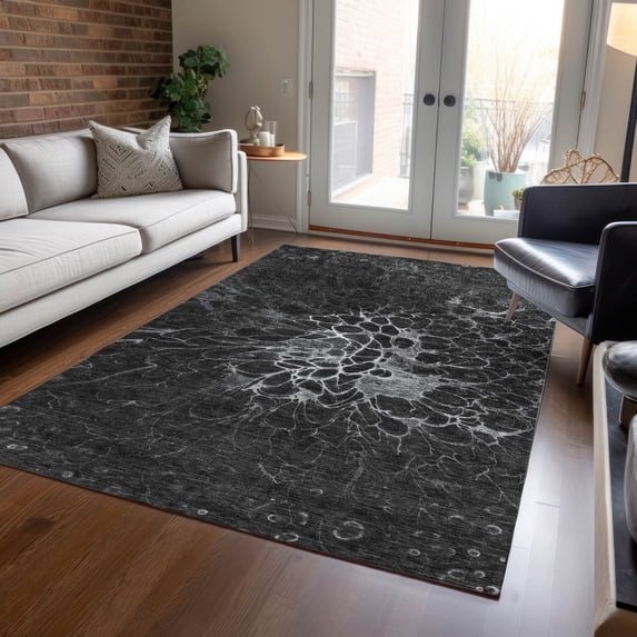 Addison Rugs Chantille Indoor/Outdoor Transitional Modern Charcoal Washable Rectangle Rug, 8' x 10'