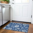 thumbnail image 1 of Addison Rugs Chantille Indoor/Outdoor Transitional Floral Navy Washable Rectangle Rug, 1'8" x 2'6", 1 of 6