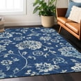thumbnail image 1 of Addison Rugs Chantille Indoor/Outdoor Transitional Floral Navy Washable Rectangle Rug, 5' x 7'6", 1 of 6
