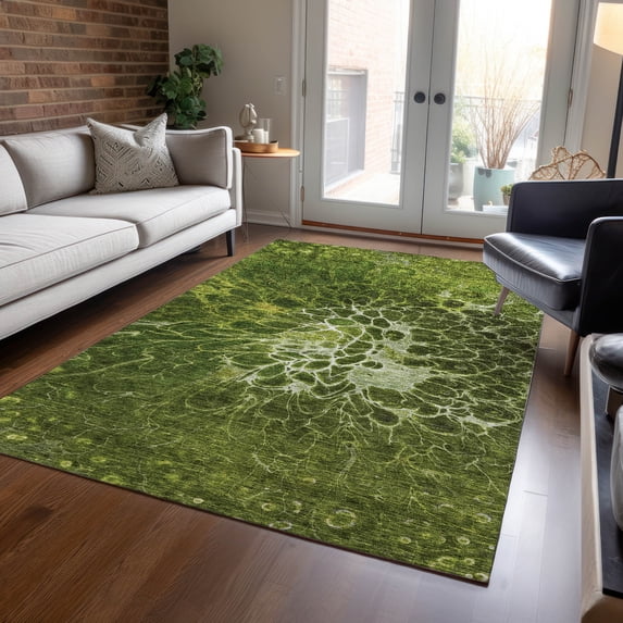 Addison Rugs Chantille Indoor/Outdoor Transitional Modern Olive Washable Rectangle Rug, 9' x 12'