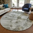 thumbnail image 1 of Addison Rugs Chantille Indoor/Outdoor Transitional Floral Taupe Washable Round Rug, 8' x 8', 1 of 6