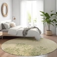 thumbnail image 1 of Addison Rugs Chantille Indoor/Outdoor Transitional Floral Khaki Washable Round Rug, 8' x 8', 1 of 6