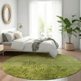 thumbnail image 1 of Addison Rugs Chantille Indoor/Outdoor Transitional Floral Olive Washable Round Rug, 8' x 8', 1 of 6