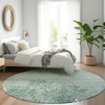 thumbnail image 1 of Addison Rugs Chantille Indoor/Outdoor Transitional Floral Sage Washable Round Rug, 8' x 8', 1 of 6