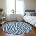 thumbnail image 1 of Addison Rugs Chantille Indoor/Outdoor Transitional Squares Blue Washable Round Rug, 8' x 8', 1 of 6