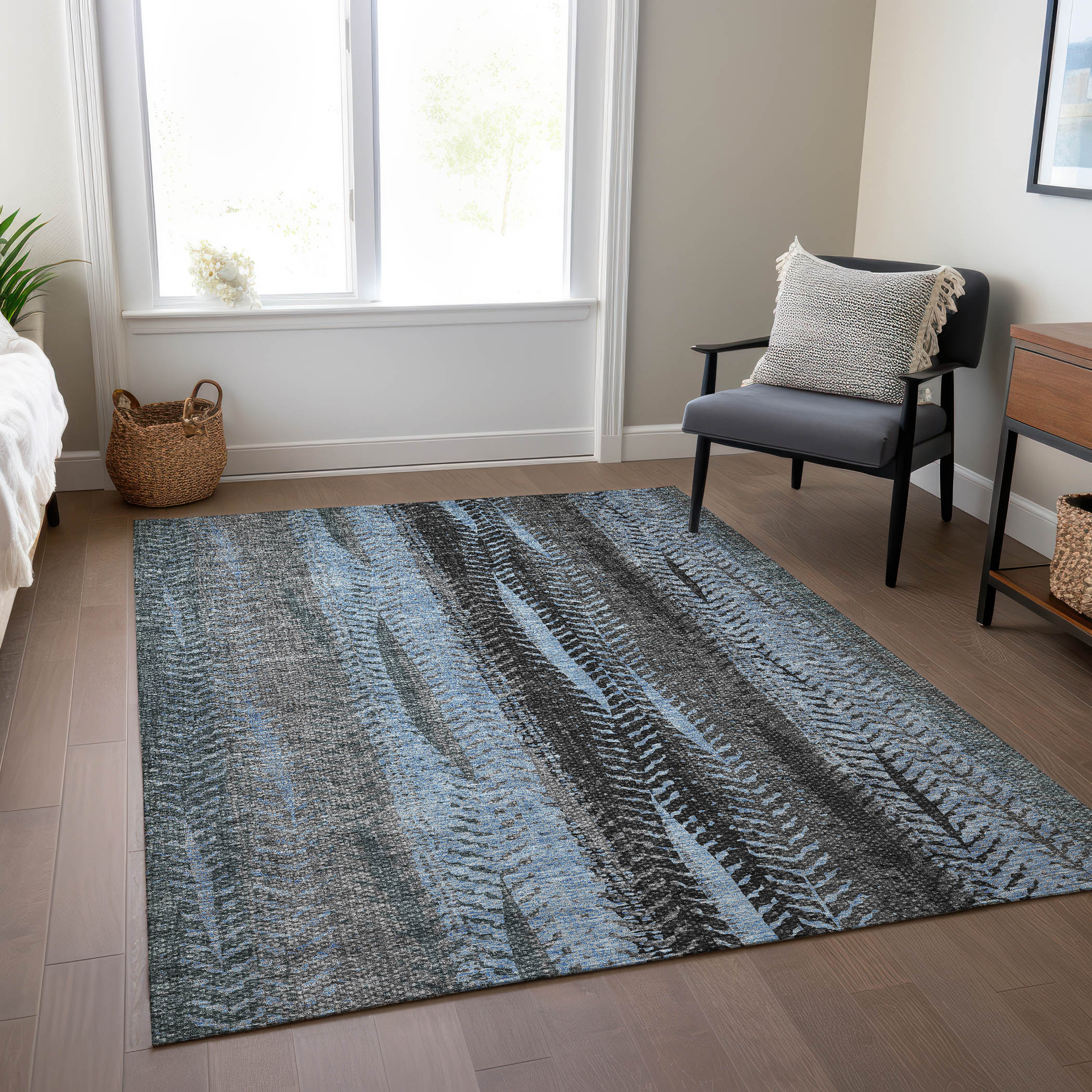 Addison Rugs Chantille Indoor/Outdoor Transitional Organic Blue ...
