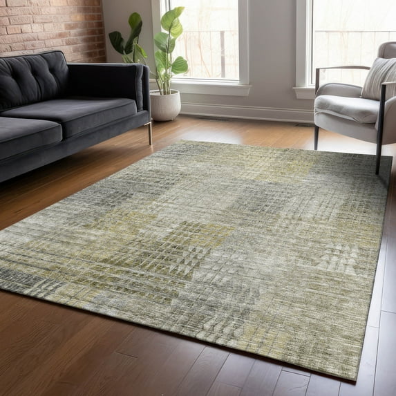 Addison Rugs Chantille Indoor/Outdoor Transitional Triangles Taupe Washable Rectangle Rug, 3' x 5'