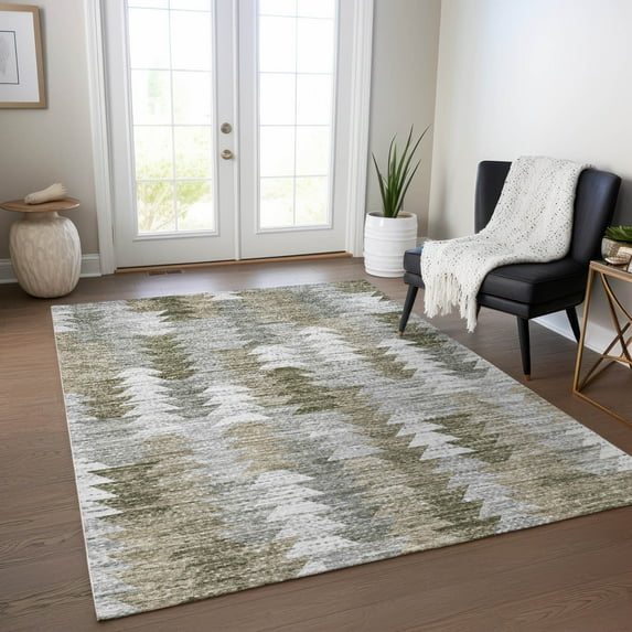 Addison Rugs Chantille Indoor/Outdoor Transitional Modern Brown Washable Rectangle Rug, 10' x 14'