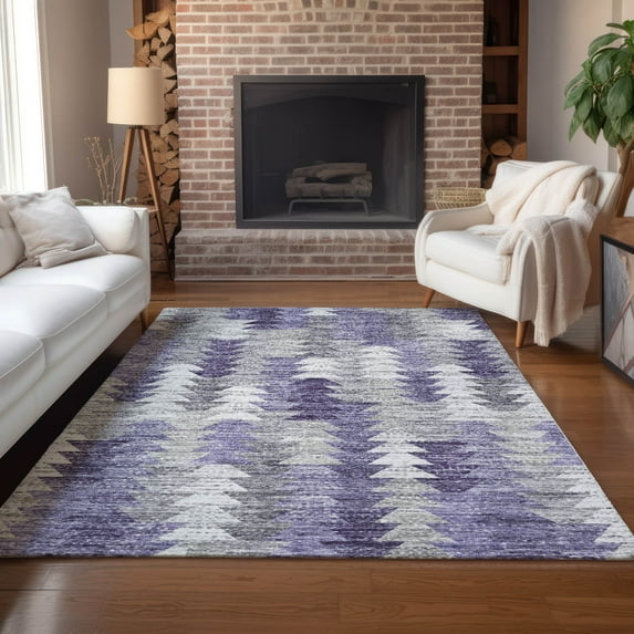 Addison Rugs Chantille Indoor/Outdoor Transitional Modern Purple Washable Rectangle Rug, 10' x 14'