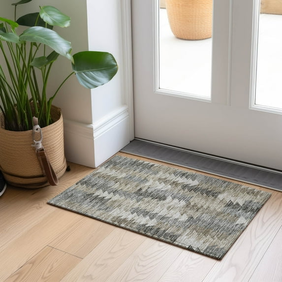 Addison Rugs Chantille Indoor/Outdoor Transitional Modern Taupe Washable Rectangle Rug, 1'8" x 2'6"