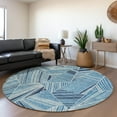thumbnail image 1 of Addison Rugs Chantille Indoor/Outdoor Transitional Geometric Blue Washable Round Rug, 8' x 8', 1 of 6