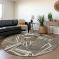 thumbnail image 1 of Addison Rugs Chantille Indoor/Outdoor Transitional Geometric Brown Washable Round Rug, 8' x 8', 1 of 6