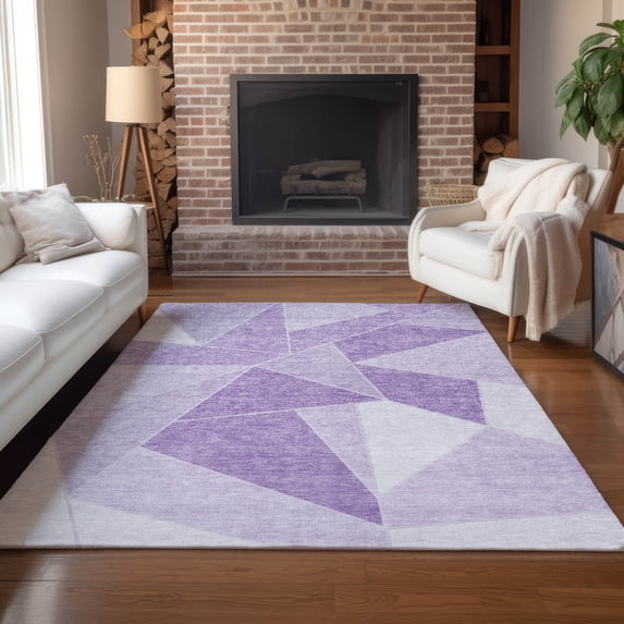 Addison Rugs Chantille Indoor/Outdoor Transitional Geometric Lilac Washable Rectangle Rug, 9' x 12'